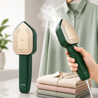 Portable Mini Steam Iron for Clothes – Handheld Garment Steamer with Titanium Panel & Wet/Dry Ironing