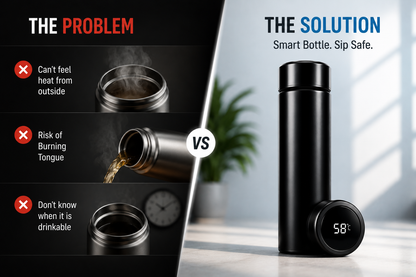 Smart Vacuum Insulated Water Bottle with LED Temperature Display – Stainless Steel Hot & Cold Flask for Travel, Office, Gym & Outdoor Use