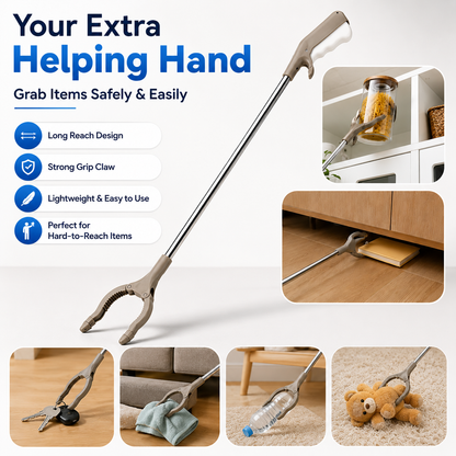 Hands-Free Grabber Tool – Long Reach Helping Hand Pickup Tool with Strong Grip Claw (83cm)