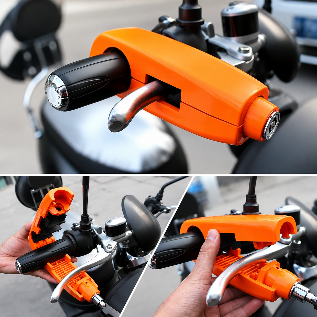 Heavy Duty Motorcycle Brake Lever Lock – Anti-Theft Handlebar Security Lock for Scooters, Motorcycles & ATVs
