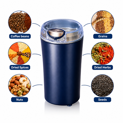 Mini Portable Electric Mini Grinder & Coffee Bean Mixer – Powerful Stainless Steel Dry Grinder for Coffee, Spices, Nuts, Seeds & Herbs