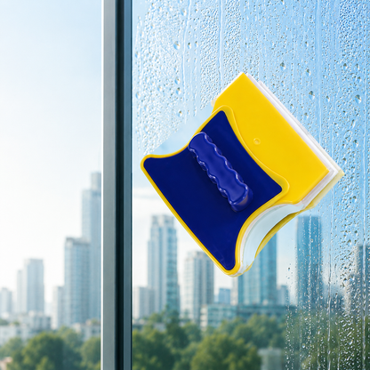 2-in-1 Magnetic Double-Sided Glass Cleaner for Windows, Glass Doors & Fish Tanks