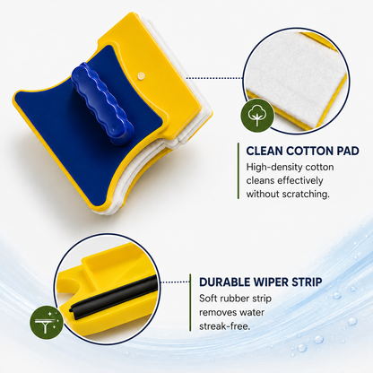 2-in-1 Magnetic Double-Sided Glass Cleaner for Windows, Glass Doors & Fish Tanks