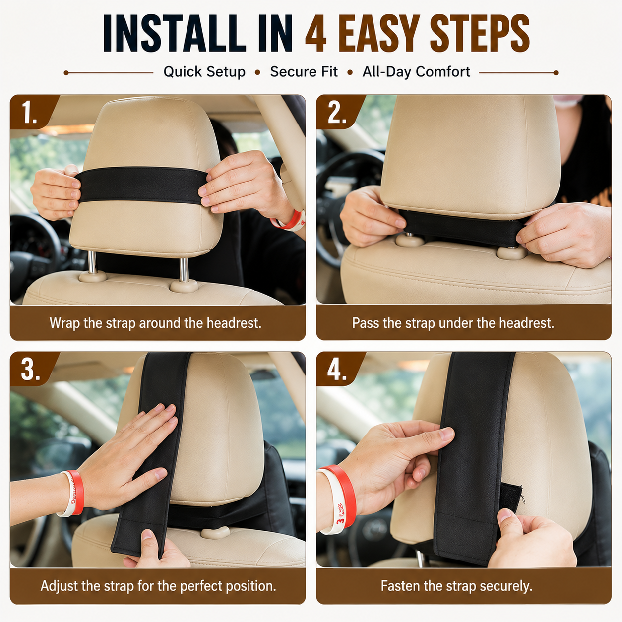 Car Neck Pillow – Ergonomic Headrest Cushion for Neck Support & Comfortable Driving (1