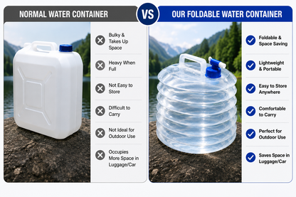 5L Foldable Water Container with Tap – Portable Collapsible Water Storage Can for Camping, Travel & Emergency Use