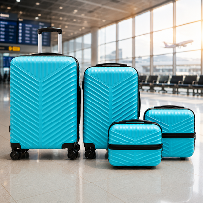 4-in-1 Travel Luggage Set – Durable Hard Shell Suitcases with 360° Spinner Wheels (4 Pieces)