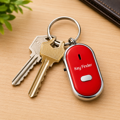 Key Finder Anti-Lost Whistle Keychain with LED Light – Sound Activated Key Locator for Keys, Bags & Wallets (1 Pc)