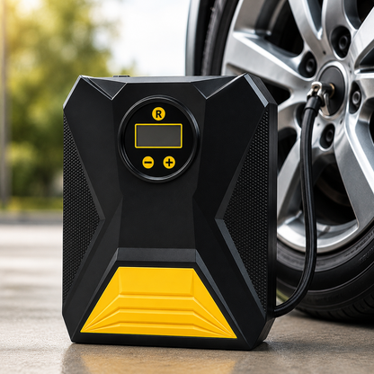Mini Digital Portable Car Tyre Air Compressor with LCD Display & Auto Cut-Off – 12V Air Pump for Cars, Bikes, Balls & Inflatables