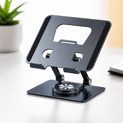 360° Rotating Aluminum Laptop & Tablet Stand | Adjustable Foldable Desk Holder