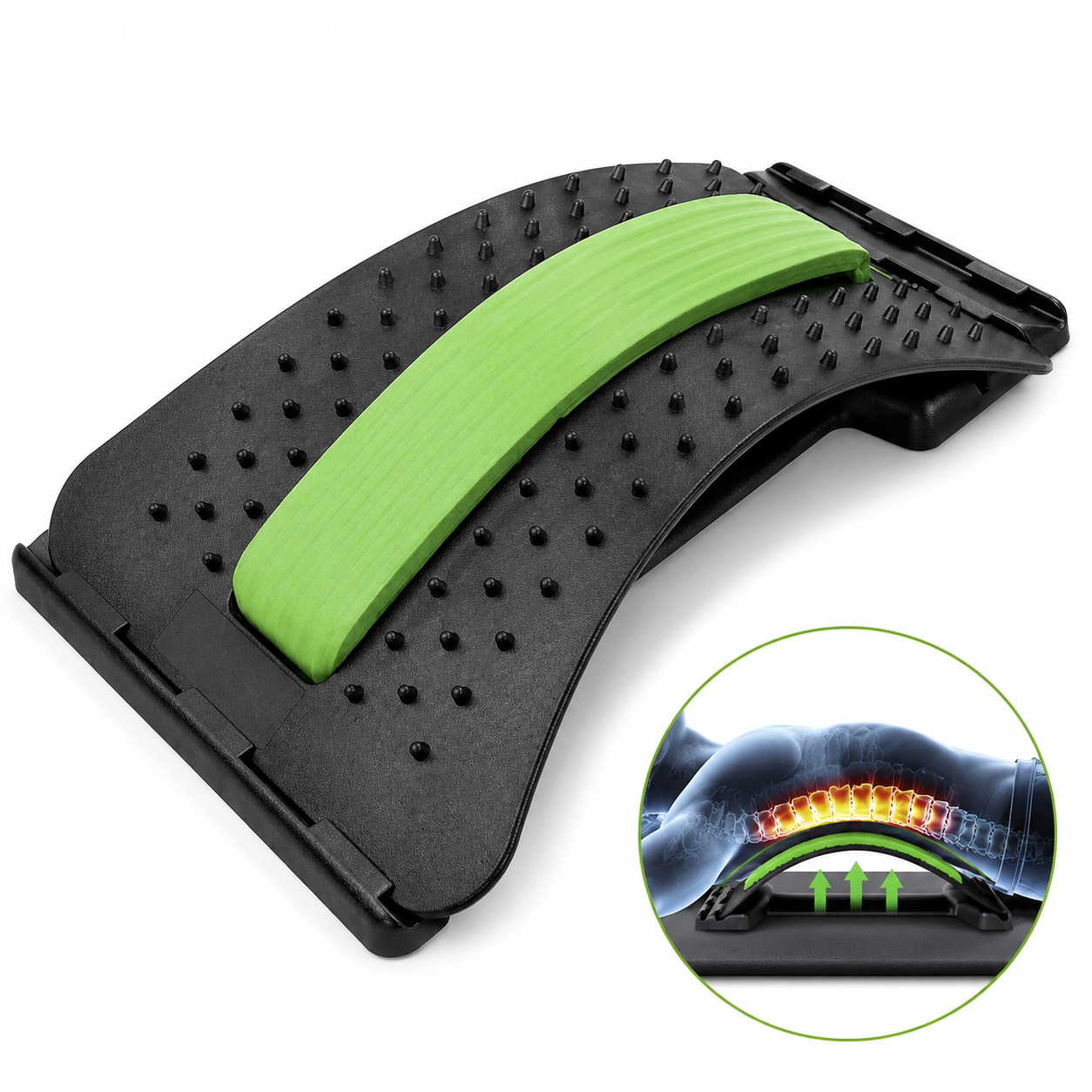 Adjustable Back Stretcher & Lumbar Support | 3-Level Posture Corrector
