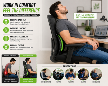 Adjustable Back Stretcher & Lumbar Support | 3-Level Posture Corrector