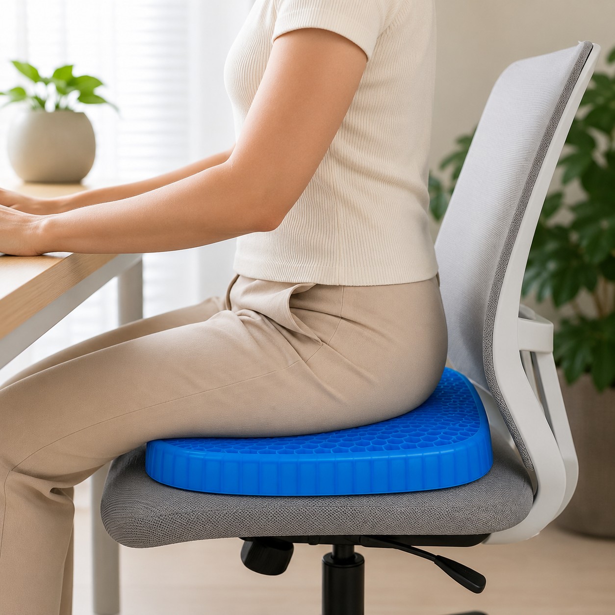 Gel Orthopedic Seat Cushion Pad | Honeycomb Flex Cushion for Office, Car & Wheelchair