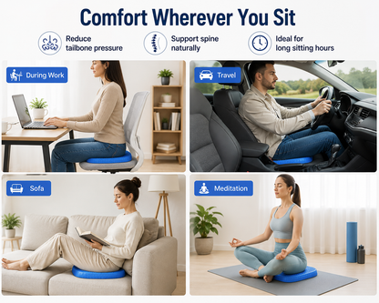 Gel Orthopedic Seat Cushion Pad | Honeycomb Flex Cushion for Office, Car & Wheelchair