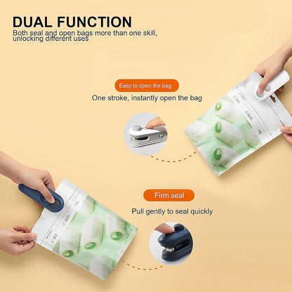 17865 Mini Bag Sealer 2 In 1 Seal  Cutter Heat Sealers Type-c Usb Charging Portable Bag Reseller Handle Food Sealer Sealing Machine For Food Storage Plastic Bags Snacks Keep Food Fresh
