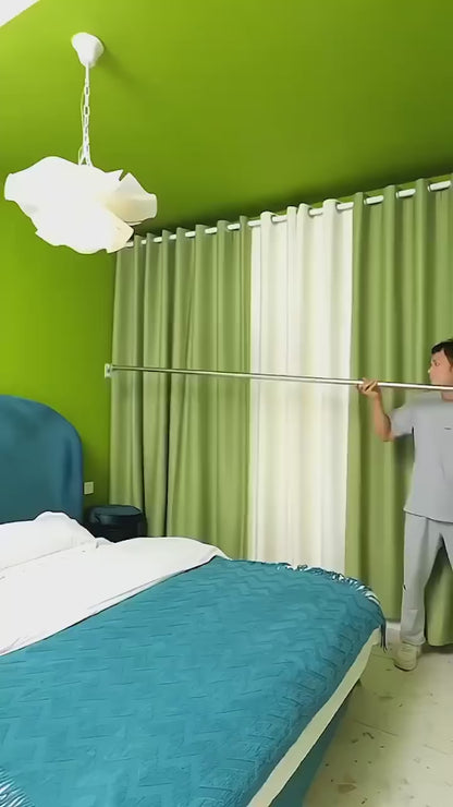 Curtains, Bathroom & Clothes Drying Rod | Extendable & No Drill-No Damage to Walls